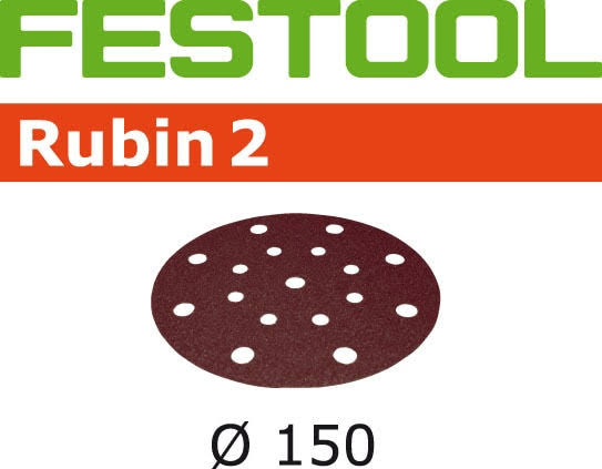 Festool 499121 6 in. 120-Grit Rubin 2 Abrasive Sheets (50-Pack)