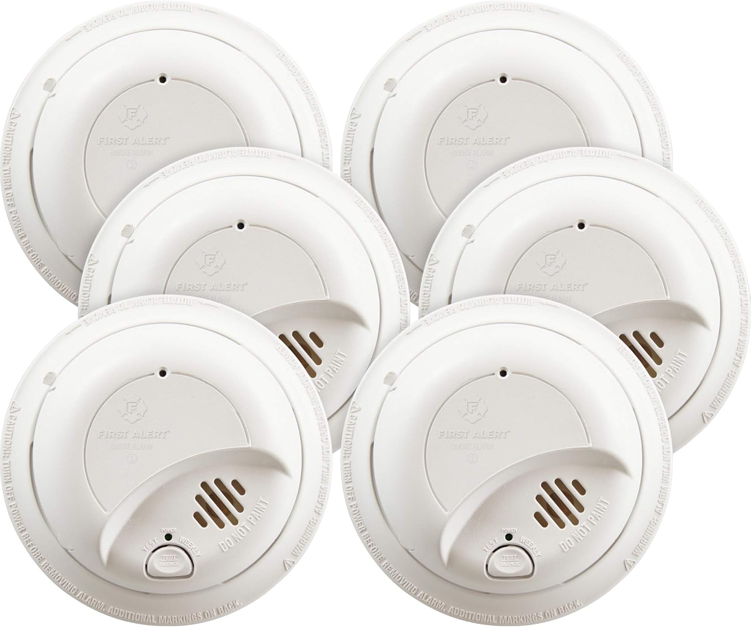First Alert BRK 9120B6CP Hardwired Smoke Alarm with Backup Battery, 6-Pack Pack of 2