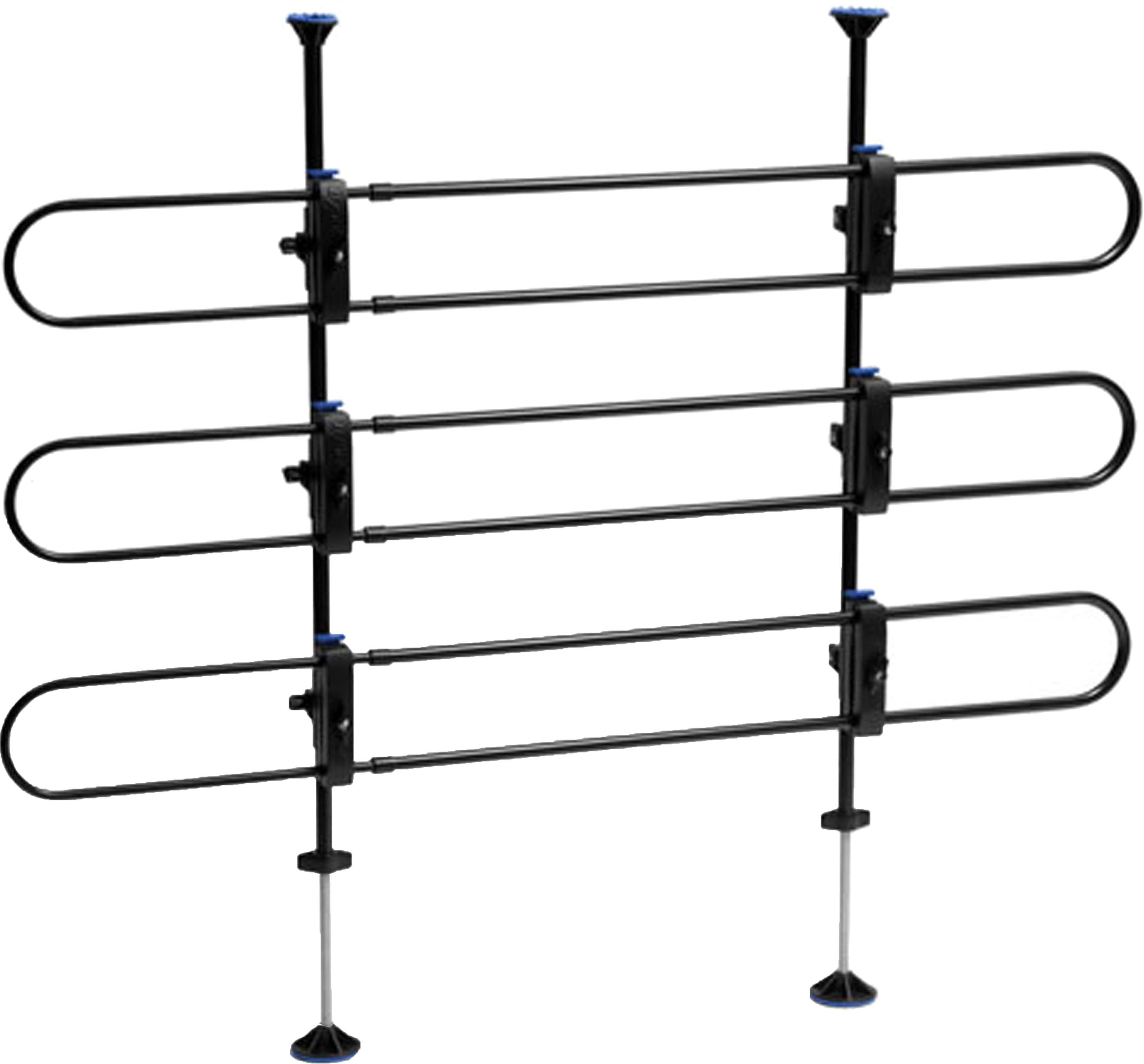 Solvit Quick Connect Adjustable Tubular Vehicle Barrier, Black