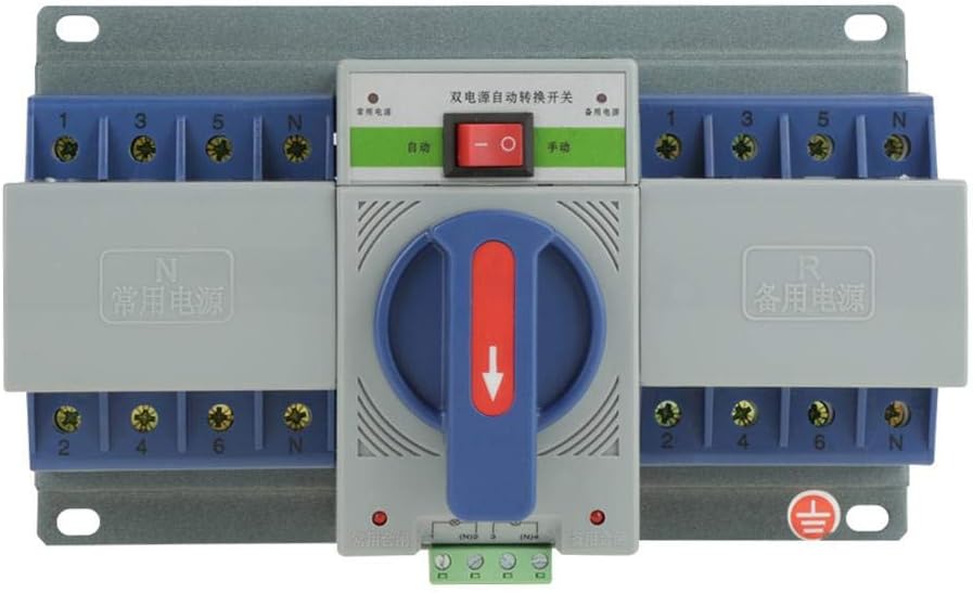 220V 63A Transfer Switch Mini Dual Electronic Power Automatic Circuit Breaker (4P) Pack of 2