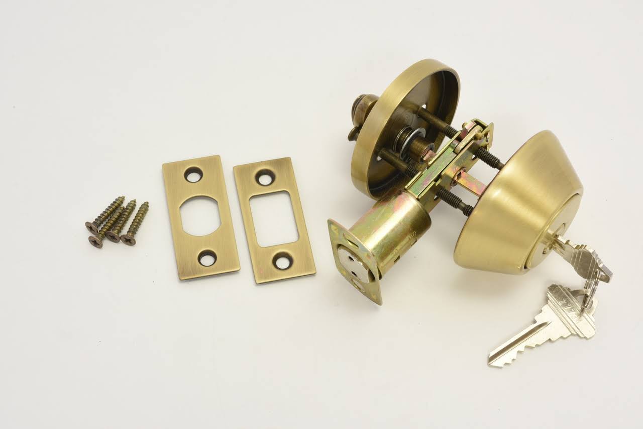 Brass Accents D09-D0050-609: 2x22 Single Cylinder Deadbolt - Antique Brass