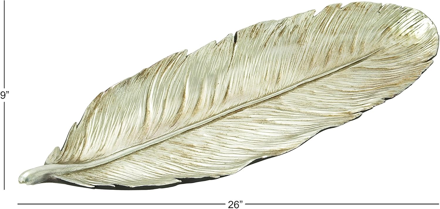 Deco 79 62481 Feather Tray, 26