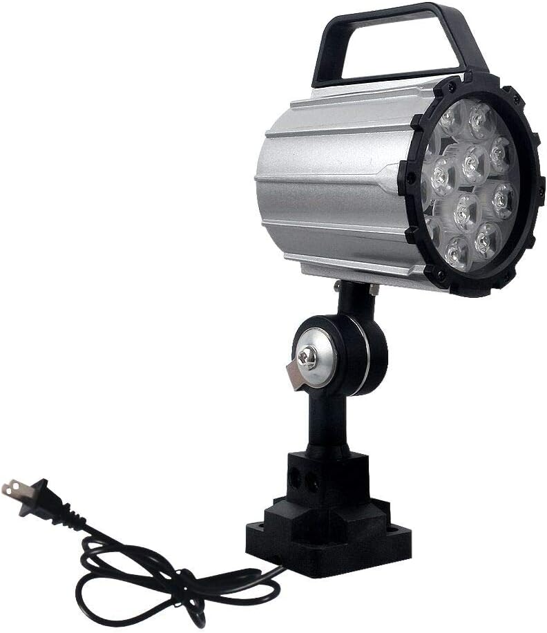 LED Machine Light,12W 120 Volt Adjustable Short Arm LED Work Light for Drilling,Lathe, CNC Milling Machine (12W with US Plug)