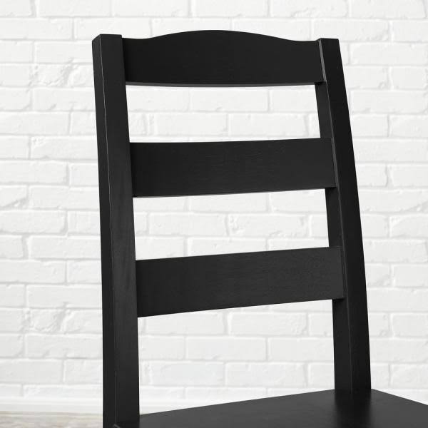 StyleWell Black Wood Dining Chair with Ladder Back (Set of 2) (17.72 in. W x 36.77 in. H)