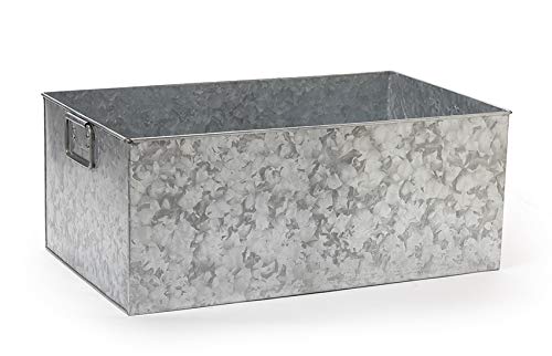 G.E.T Galvanized Metal Iced Beverage Party Tub with Handles, 8.5 Gallon Pack of 2