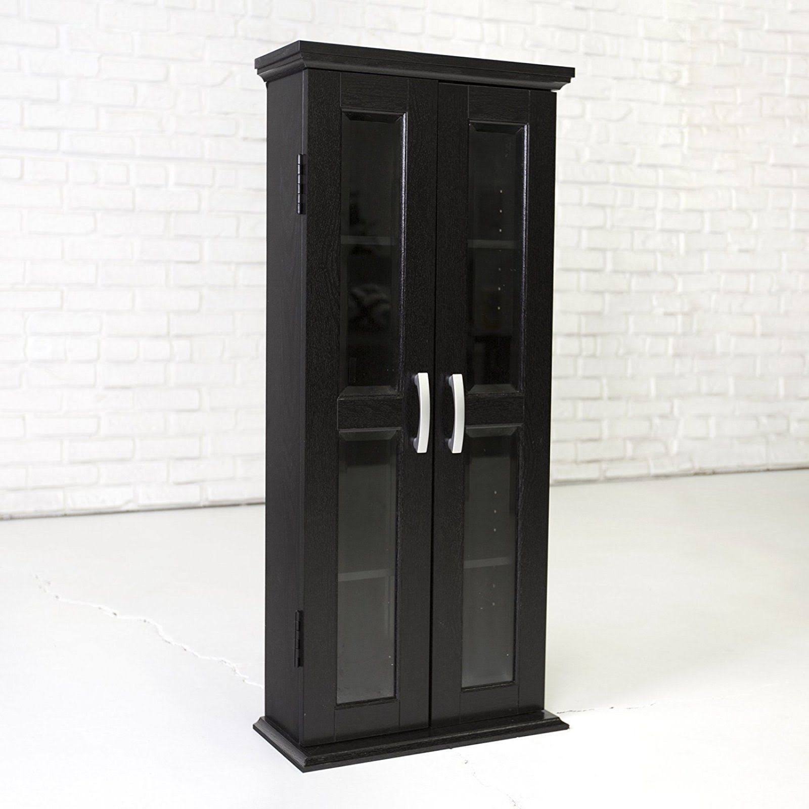 Walker Edison 41x22 Media Storage Cabinet, Black