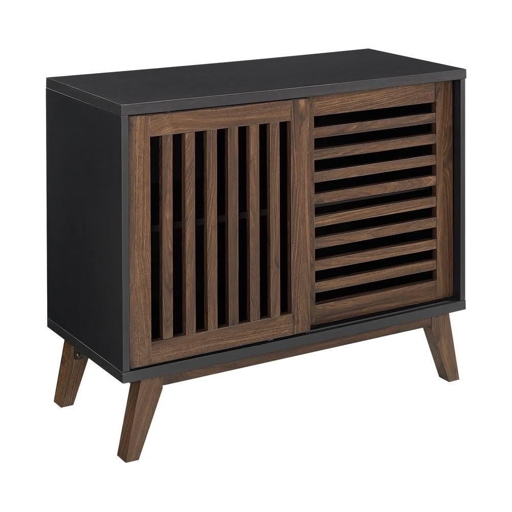 Walker Edison - TV Cabinet - Black/Dark Walnut