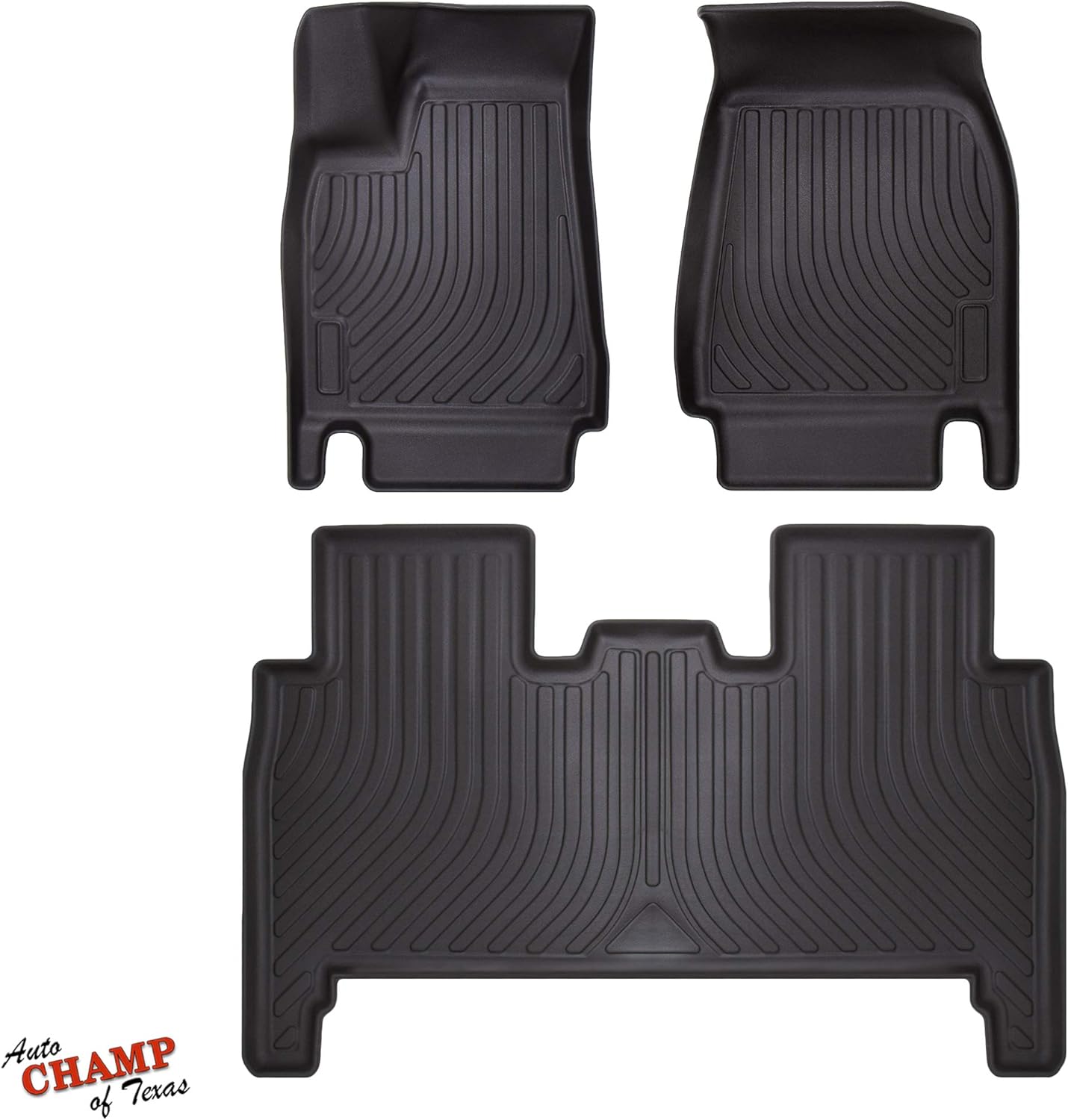 Auto Champ - All Weather Floor Mats for 2016-2021 Tesla Model X 5 Seater - Front & Rear All Season Mats - Waterproof (1st & 2nd Row Black)