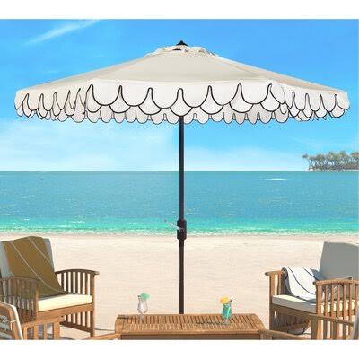 Delossantos 108x22 x 108x22 Octagonal Market Umbrella Fabric Color: White/Black
