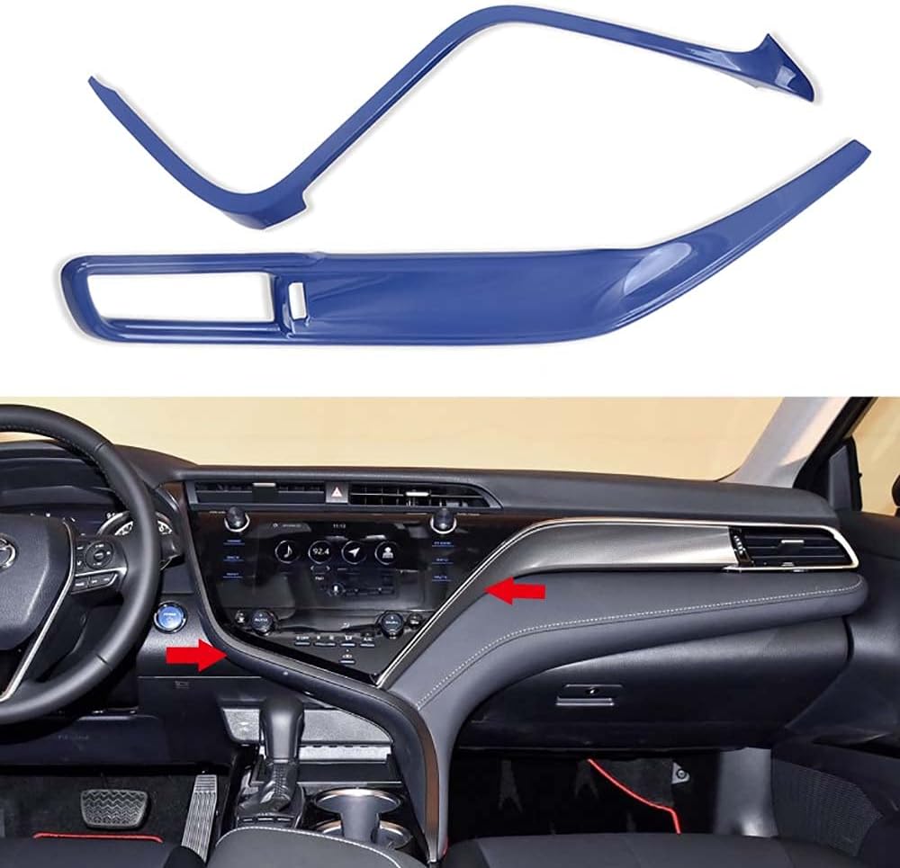 Kadore Car Center Console Strip Trim Molding for Toyota Camry 2018 2019 2020 2021 Interior Red Color LHD 2-pc Pack of 2