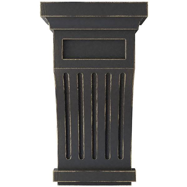 5 1/2x22W x 5 1/2x22D x 10x22H Fluted Wood Vintage Decor Corbel, Black