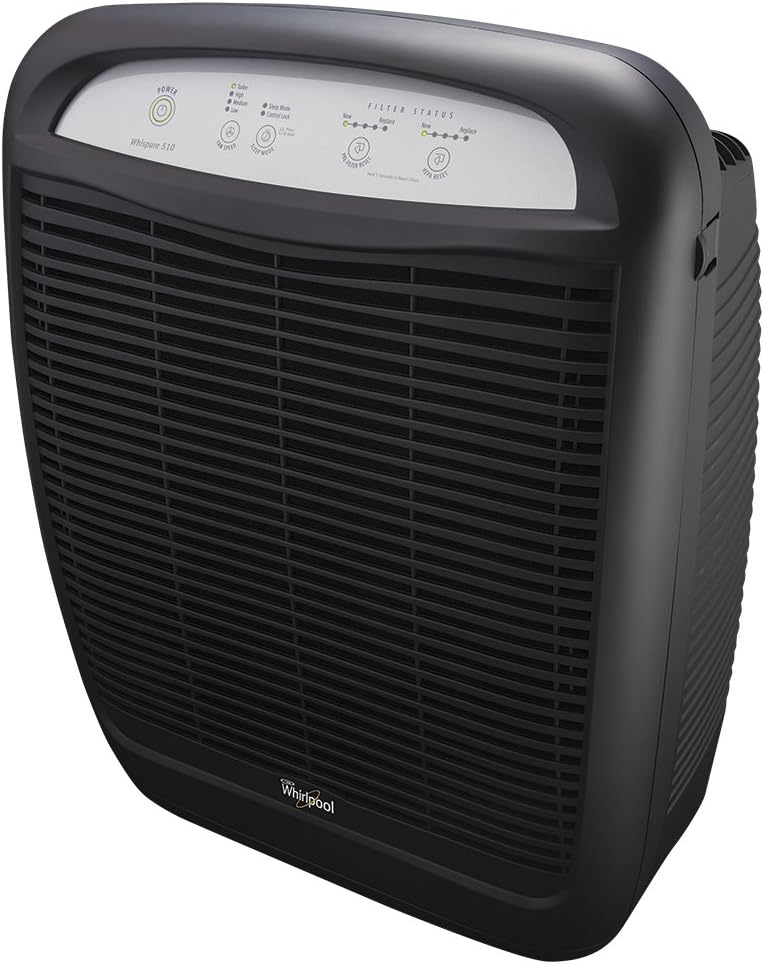 Whirlpool AP51030KB Whispure True Hepa Air Purifier, Slate Black