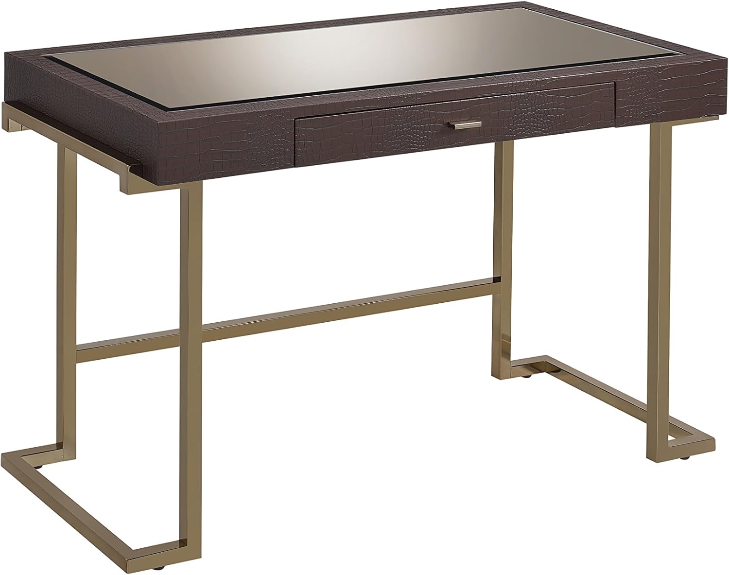 ACME Furniture Acme Boice Desk, Espresso PU & Champagne, One Size