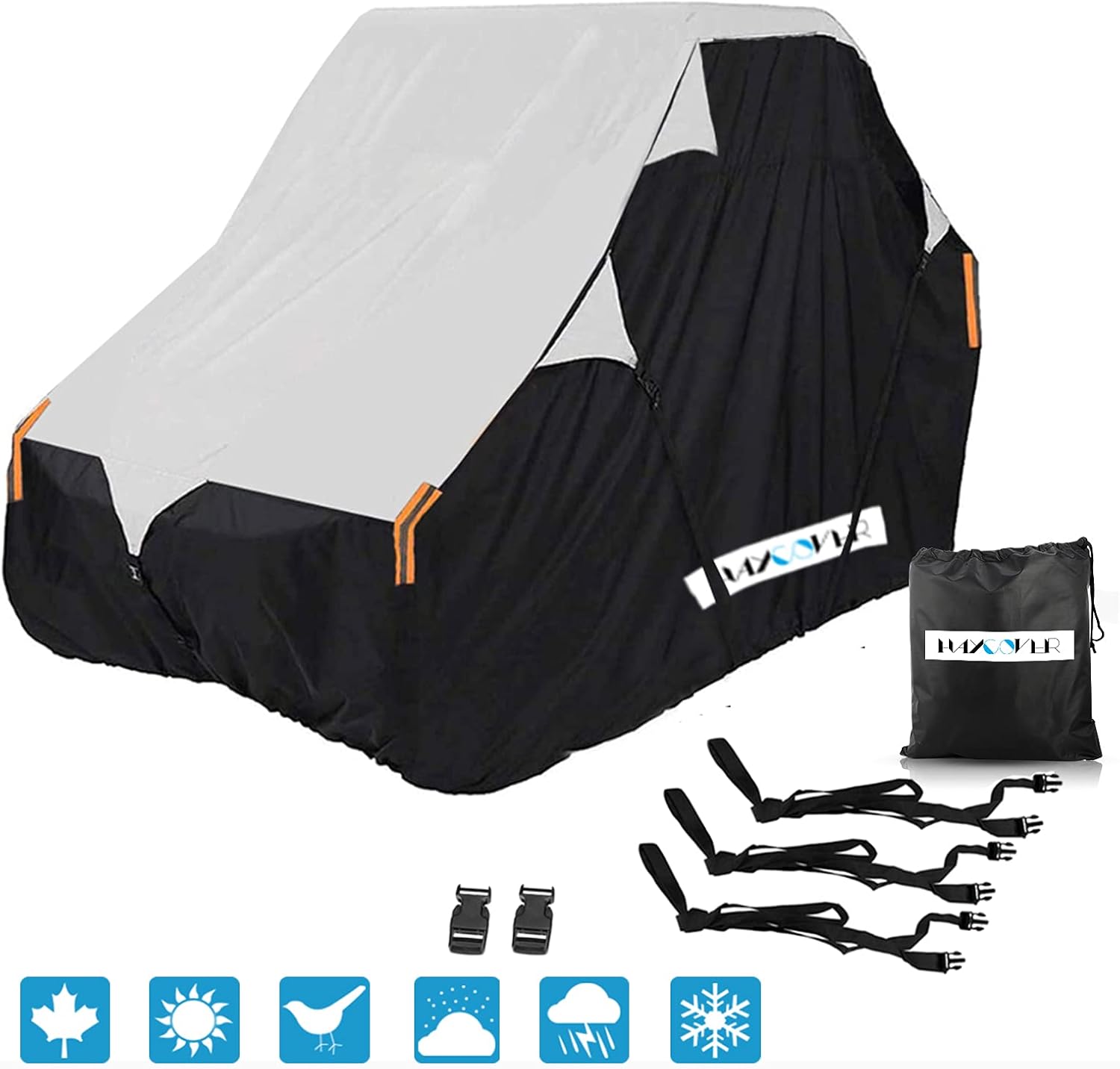 utv Accessories HAYCOVER Cover with Heavy Duty Oxford Fabric, Side by Side UTV Cover Protects from Rain, Hail, Leaves and UV, 170&rsquo;&rsquo;x75&rsquo;&rsquo;x80&rsquo;&rsquo; Utility UTV Cover Fit Polaris RZR Pro Can-Am Maverick X3