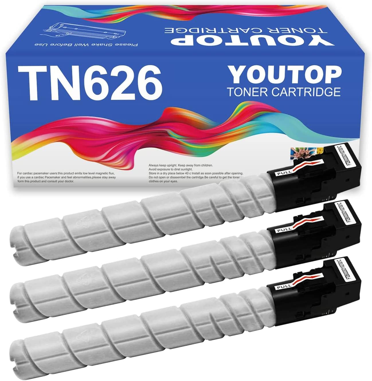 YOUTOP 1PK TN-626 TN626 Remanufactured Black Toner Cartridge Replacement for Konica Minolta Bizhub C450i C550i C650i,