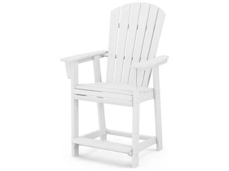 POLYWOOD Nautical Adirondack Counter Chair in Black