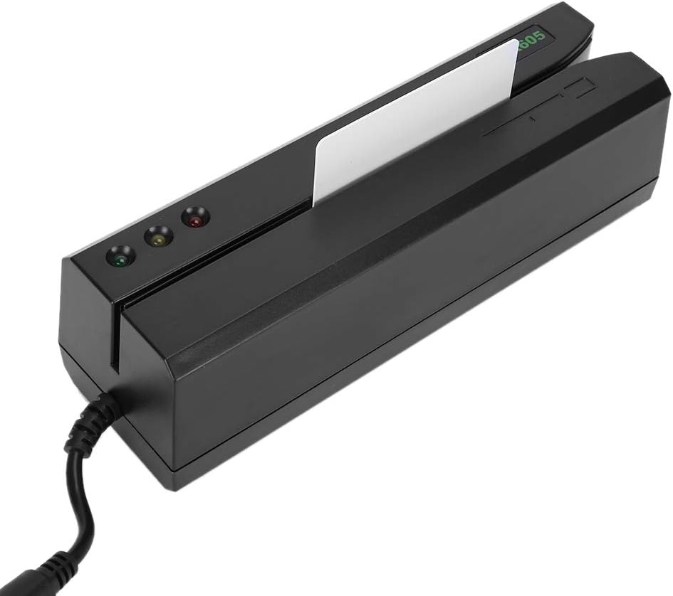 Magnetic Stripe Card Reader, Portable Msr909 Swiper, All 3 Tracks Card Writer Device, USB Card Encoder, Support for Windows 98/XP/Vista/Windows 7/Windows 8 (MSR909)