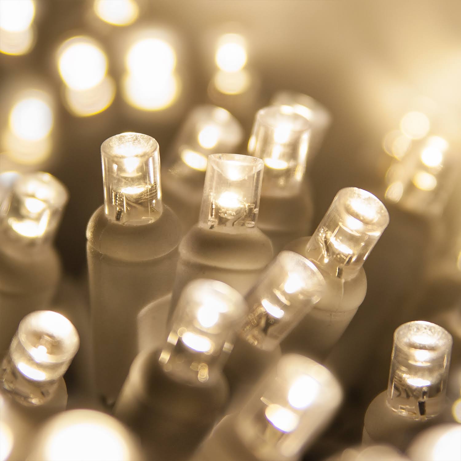 100 5mm Warm White Twinkle LED Craft Lights, 6x22 Spacing, White Wire