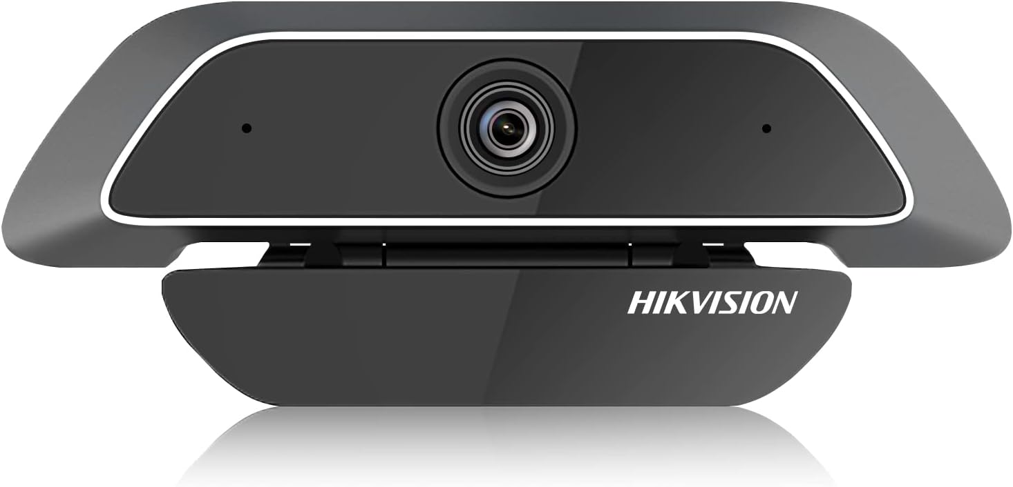Hikvision 2K 25fps/30fps Full HD Webcam with Microphone, USB Web Camera with Built-in Noise Reduction Mics, for PC Mac Laptop Desktop Zoom Streaming Conferencing and Video Calling
