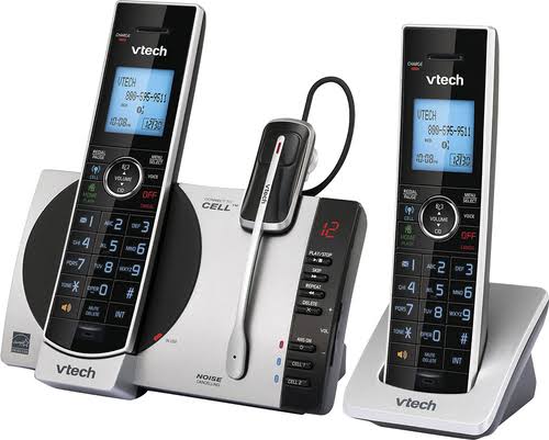 VTech - DS6771-3 DECT 6.0 Expandable Cordless Phone System with Digital Answering System - Black; Silver