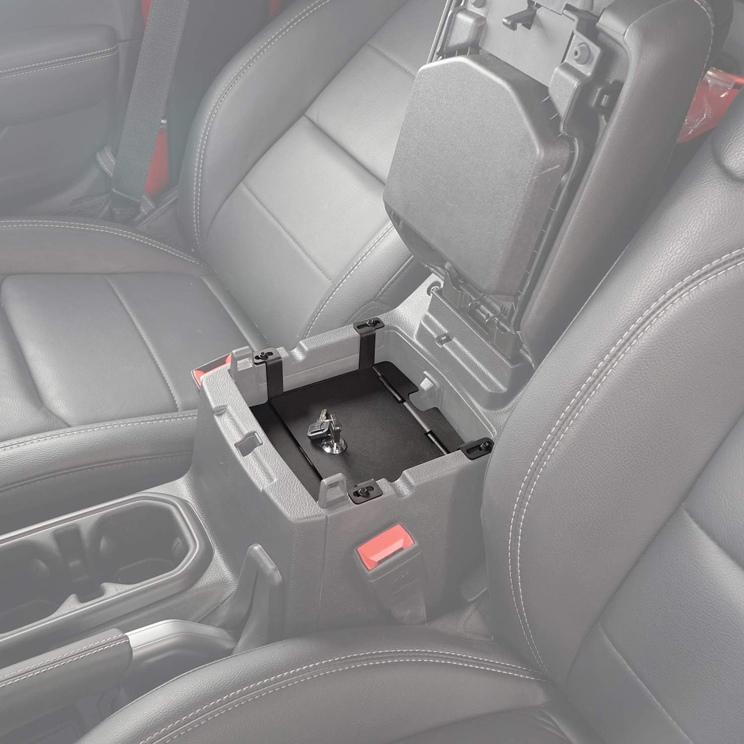 Hooke Road Interior Console Lock Box Security Storage for Jeep JL Wrangler/Gladiator JT 2018 2019 2020 2021 Pack of 2