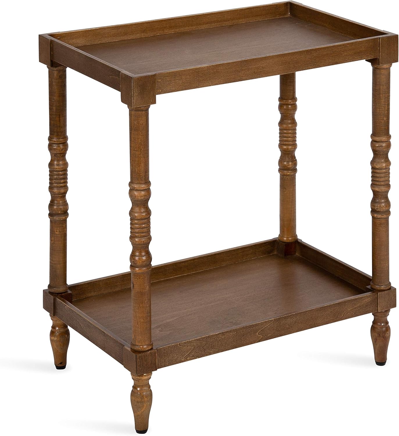 Kate and Laurel Bellport Coastal Side Table, 22 x 14 x 26, White, Rectangular End Table Accent for Storage and Display