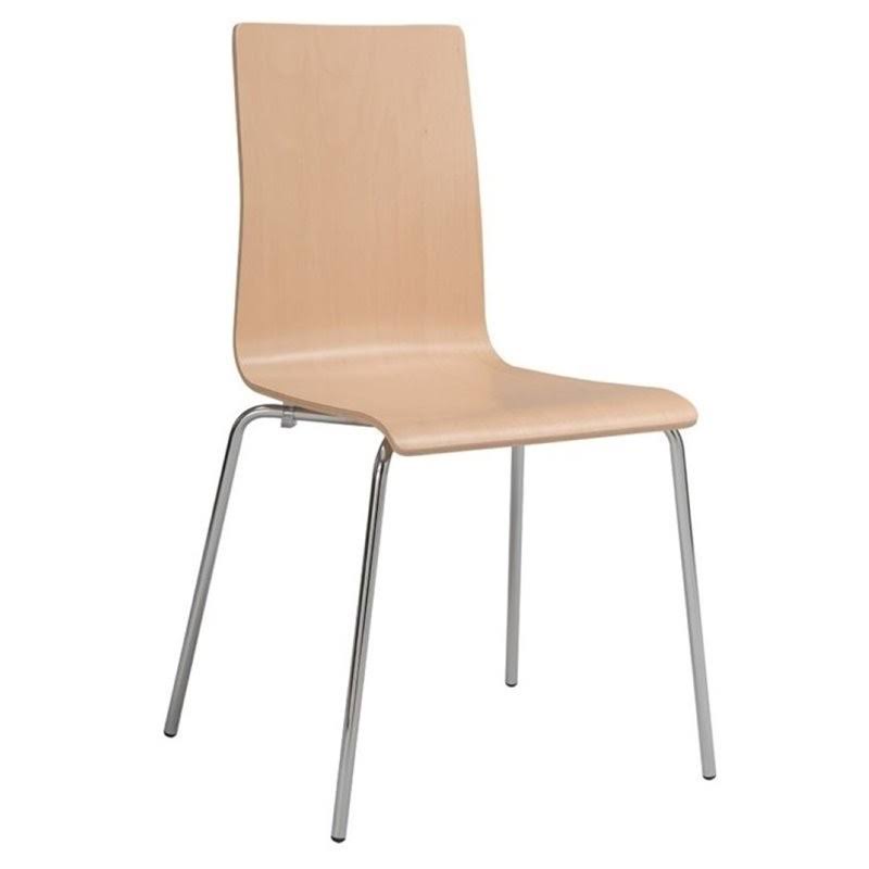 Safco Bosk Stacking Chair in Beech (Set of 2)