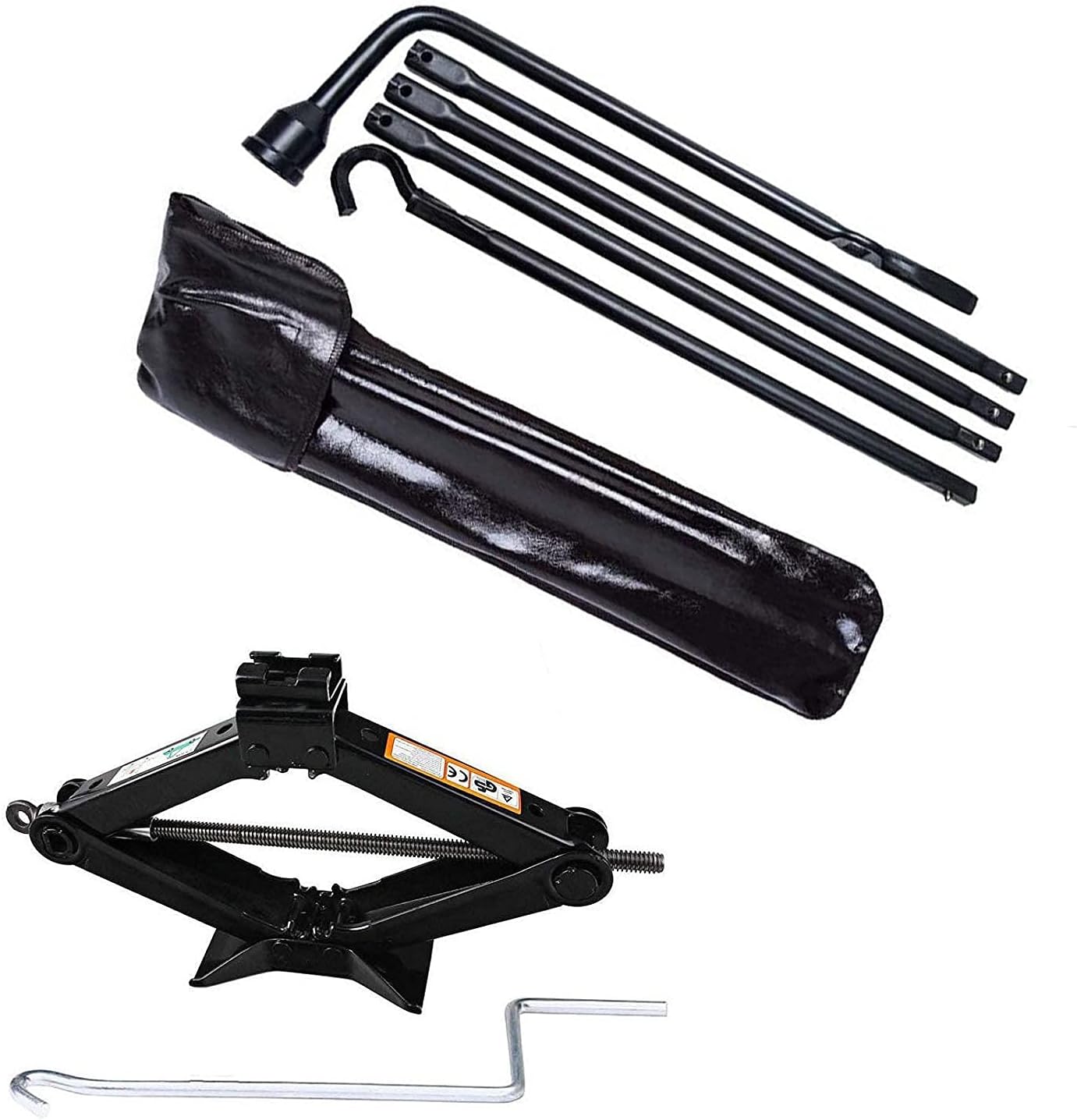 Bowoshen for 2002-2015 Dodge Ram 1500 Spare Tire Lug Wrench Tools Kit & 2T Scissor Jack