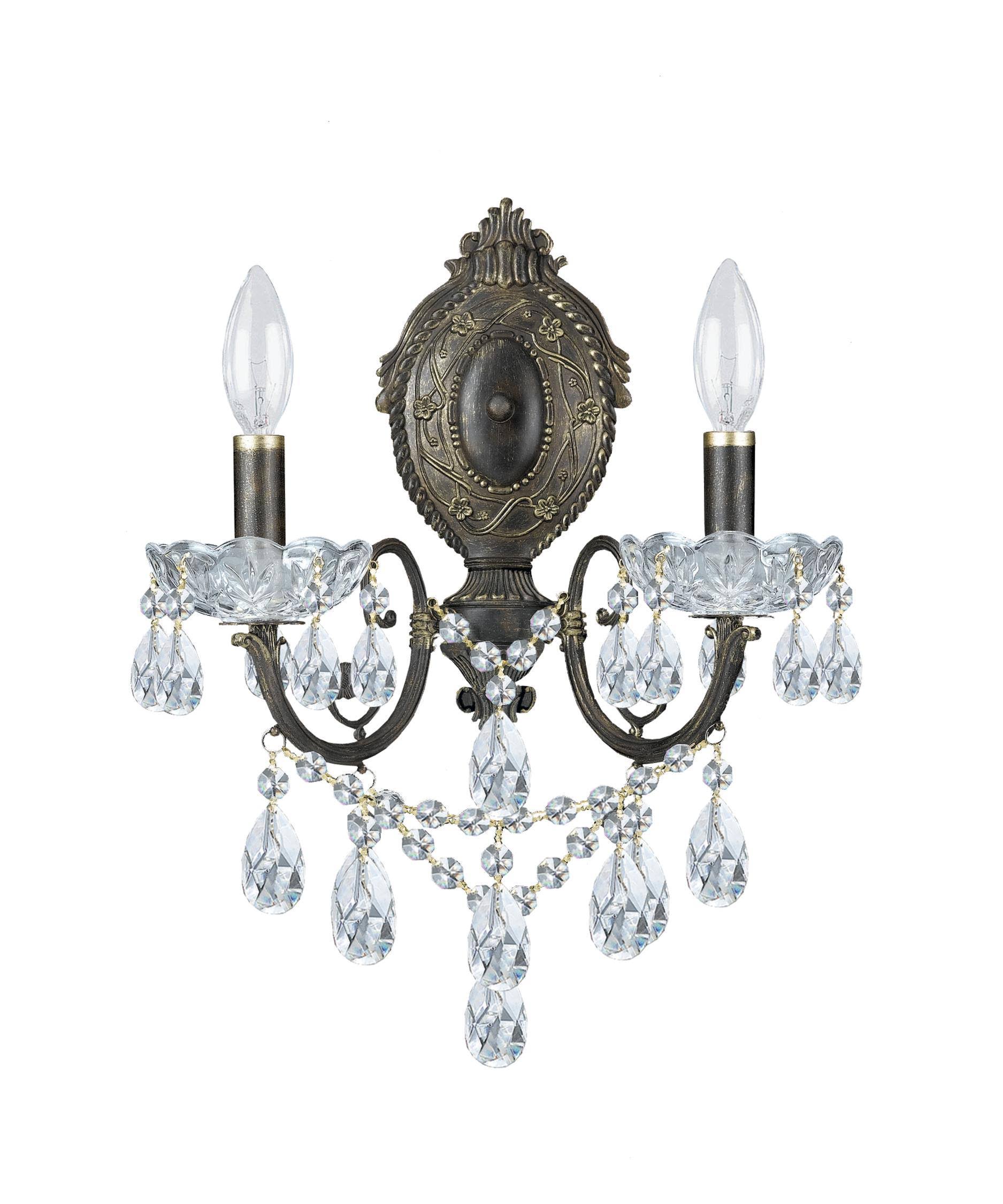 Crystorama 5192-eb-cl-s Legacy 2 Light Swarovski Strass Crystal Bronze Sconce