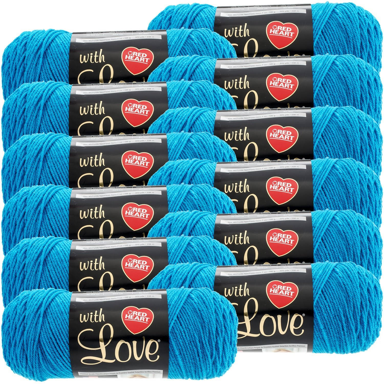 Red Heart Multipack of 12 Blue Hawaii with Love Yarn