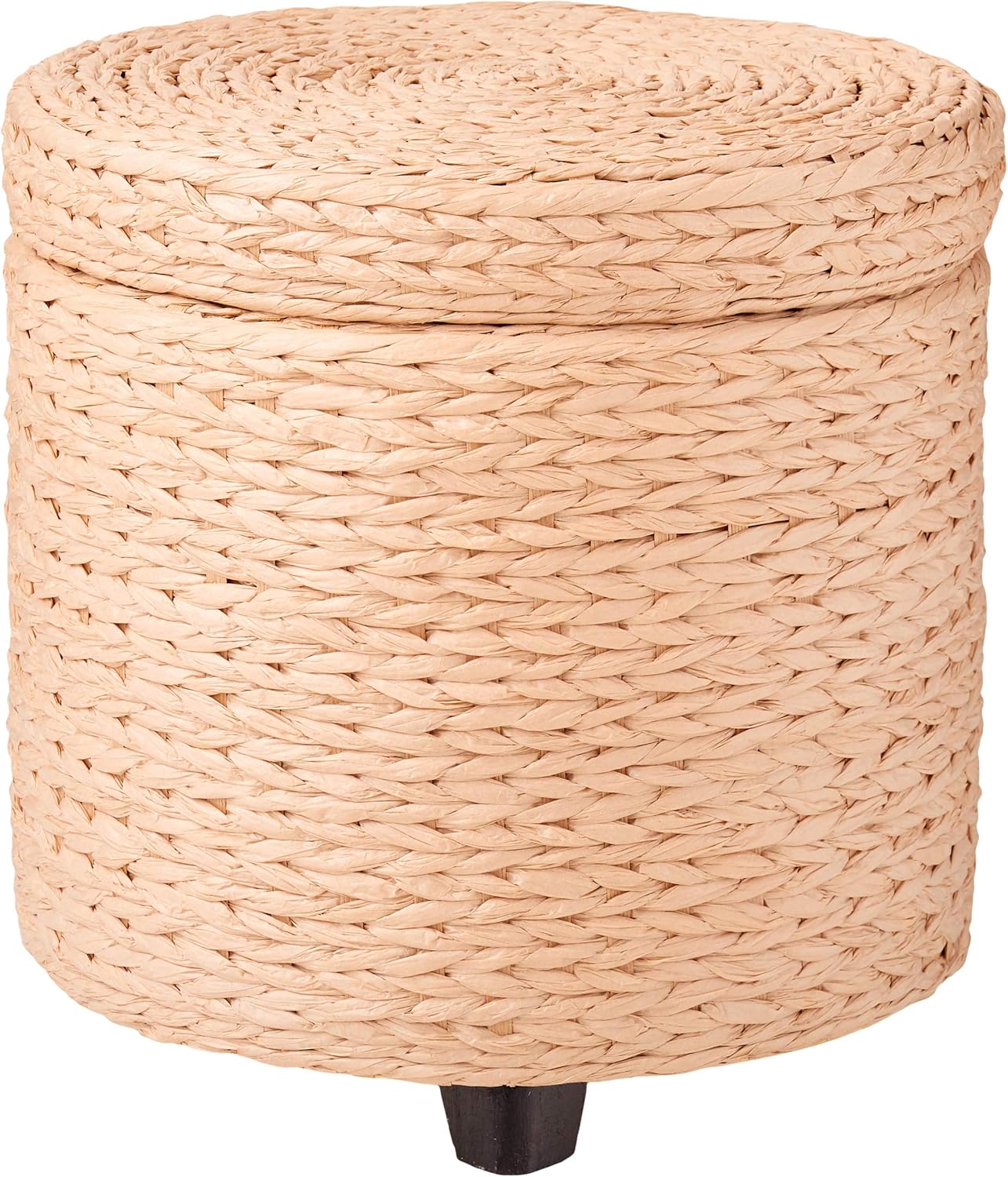 Oriental Furniture Rush Grass Storage Footstool - Natural Pack of 2