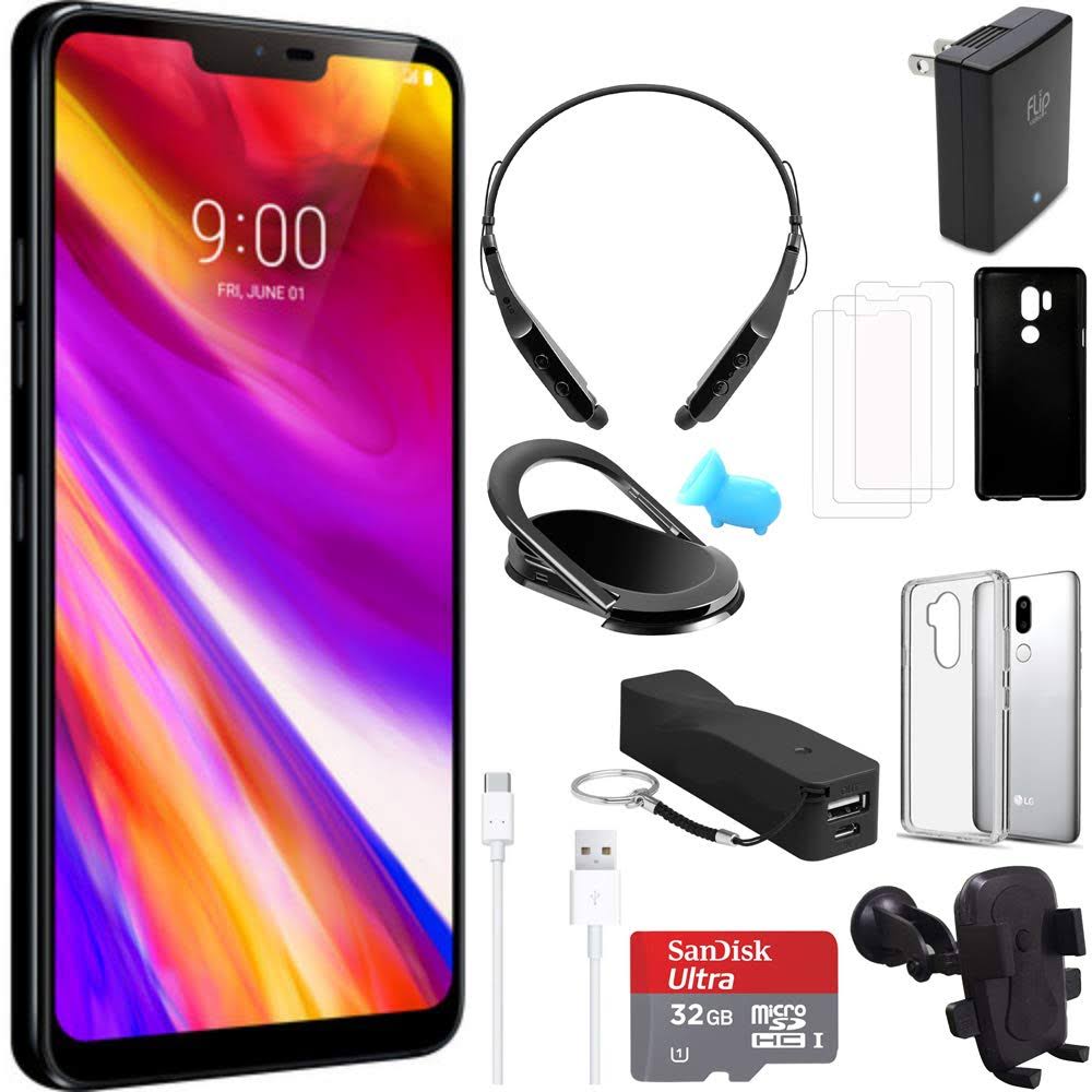 LG G7 ThinQ 64GB IPS LCD Smartphone Unlocked Black + Accessories Bundle