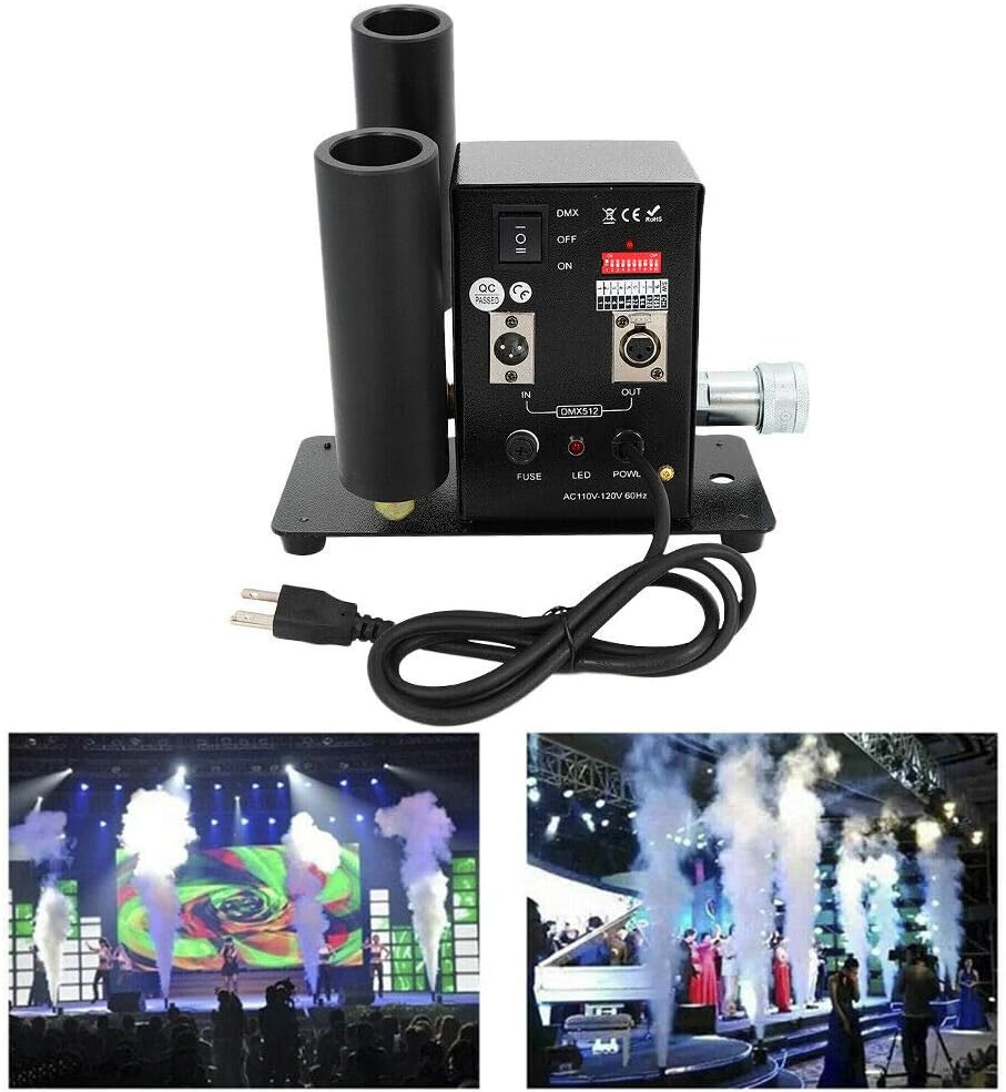 DNYSYSJ Double Head Co2 Jet Machine, Party CO2 Jet Machine with DMX 512 Control for Big Concerts, Fashion Shows and Night Clubs etc, 2 Pipe Co2 Fog Jet Unit