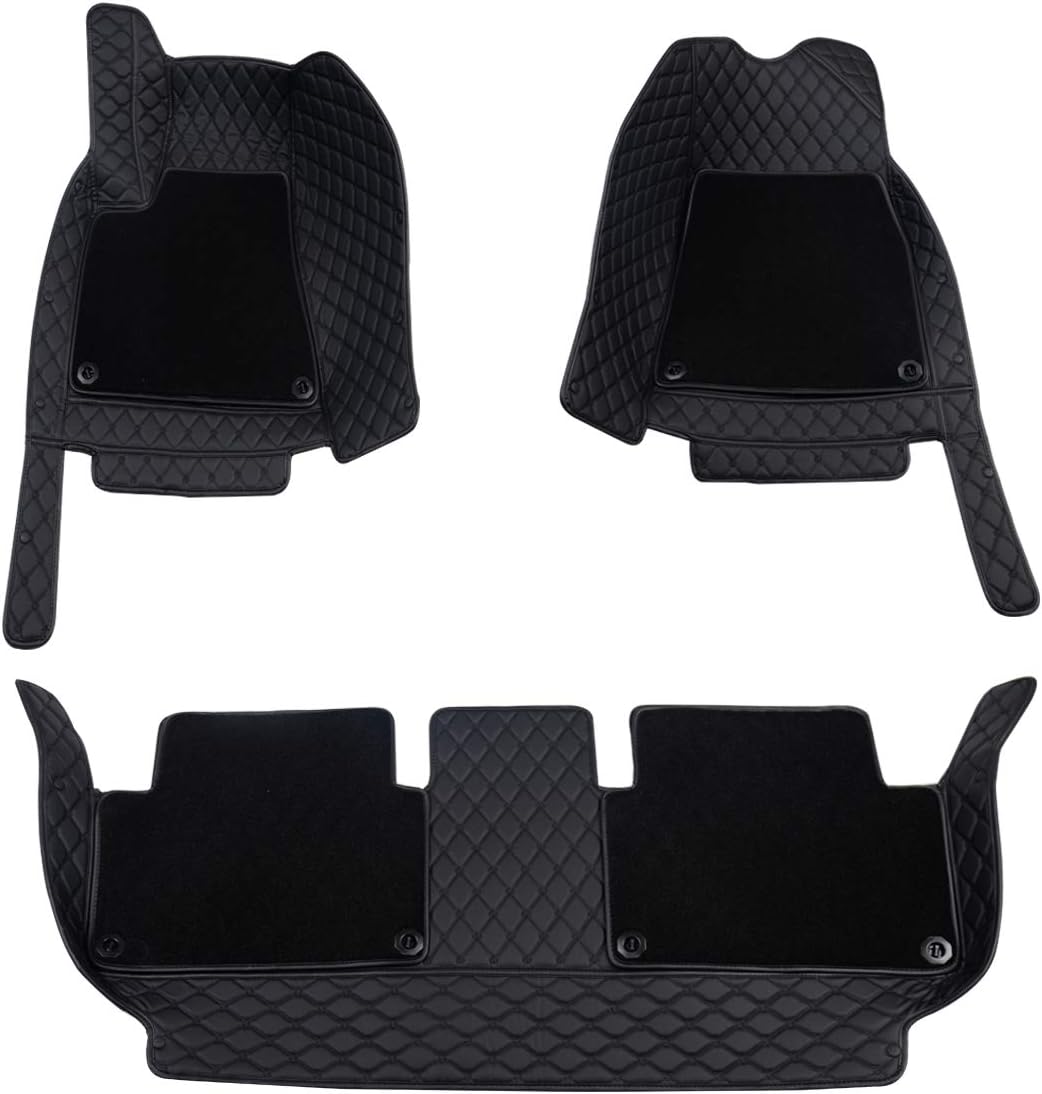 ThinSGO Tesla Model 3 All-Wealther Floor Mat Waterproof Full Covered PU Leather Vehicle Floor Carpet (Floor Mat Black)