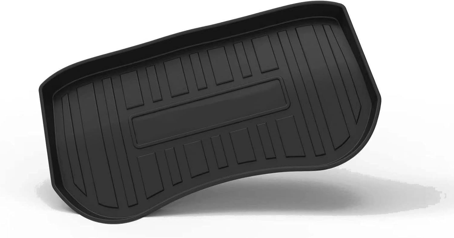 Meicke Front Trunk mat & Rear Trunk Mat Compatible with Tesla Model 3 2022 2021 2020 All- Weather All-Weather Rubber Protector Black Mats