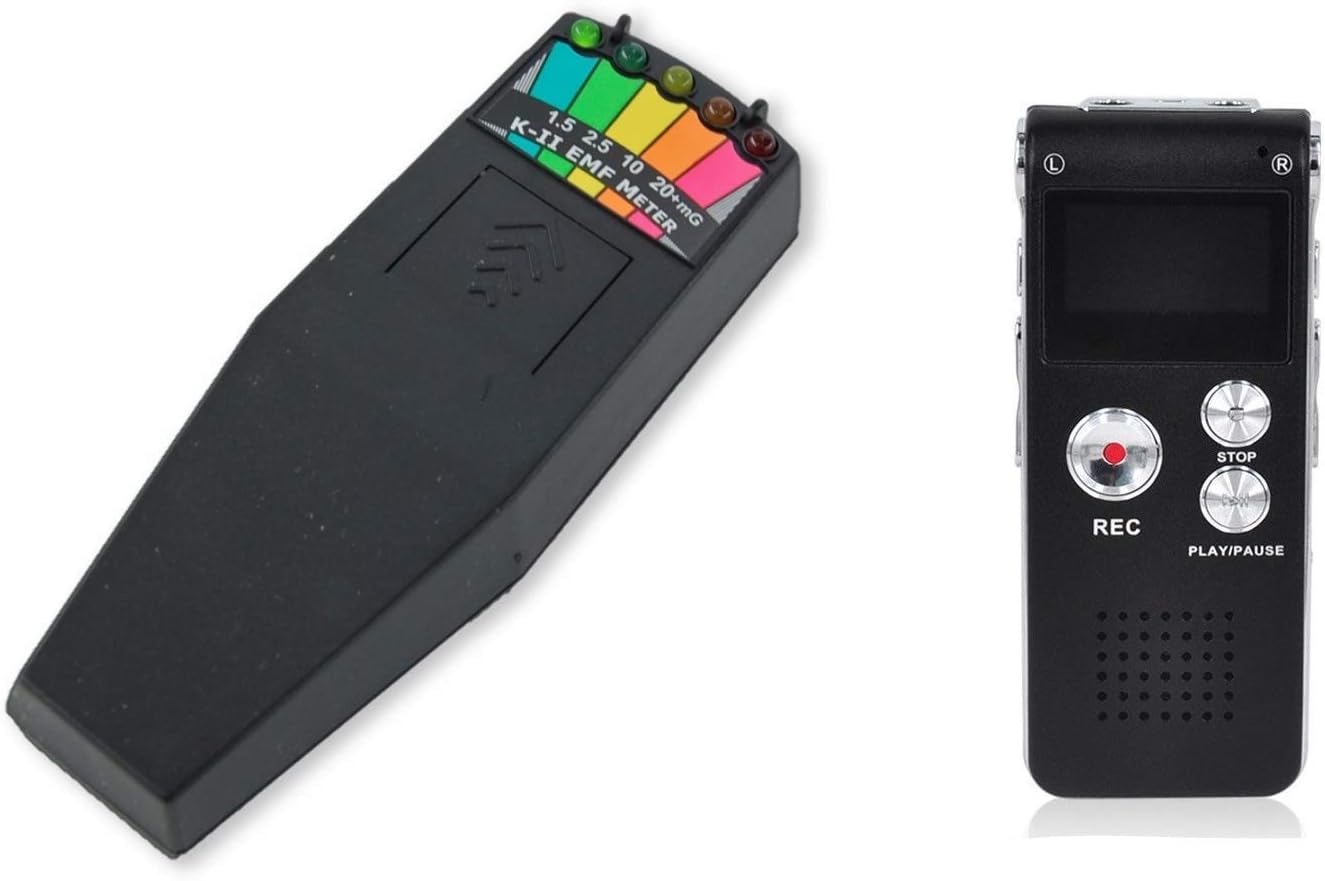 Ghost Hunting Source K2 KII K-II EMF Meter On-Off Switch - 8GB Digital EVP Recorder & Paranormal CD Pack of 2