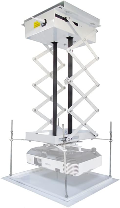 INTBUYING 39 Inch Projector Lift Motorized Ceiling Projector Scissor Bracket Projector Hidden Lifter Adjustable Wireless Control