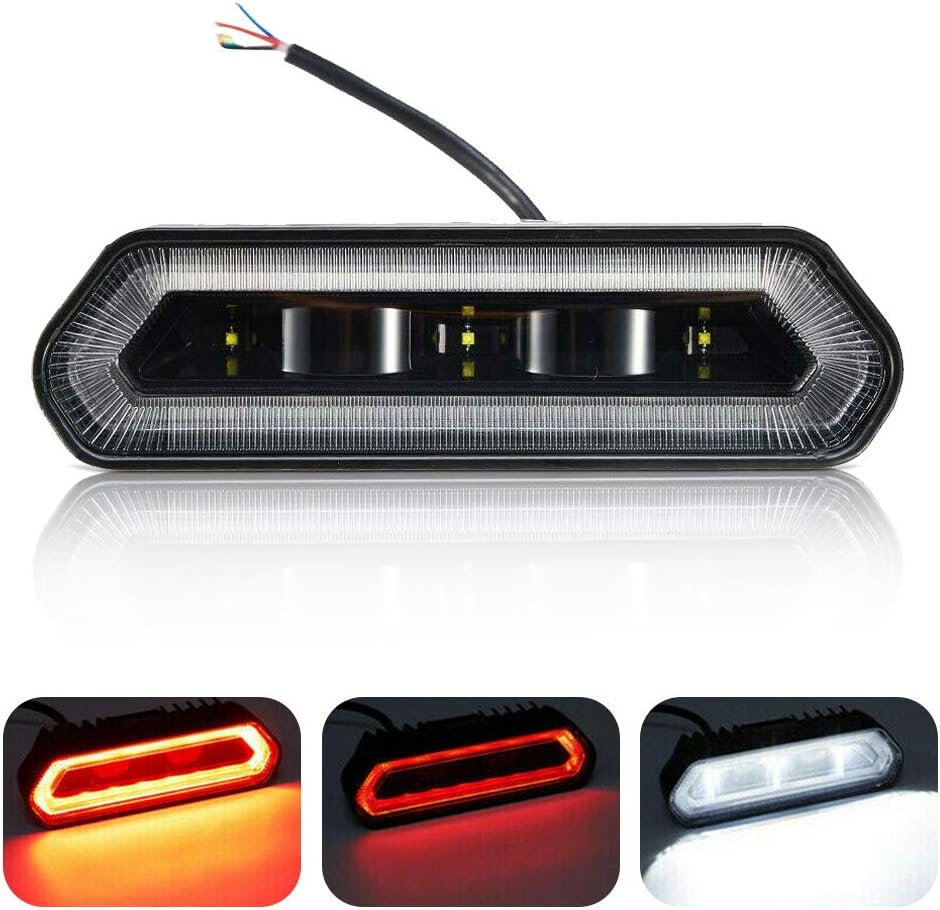 UTV Chase LED Light, kemimoto Chase Brake Light Bar with 5 Modes(Strobe, Courtesy, Reverse, Running, & Brake) Compatible with Polaris RZR Ranger Can Am Maverick X3-1.75'' to 2