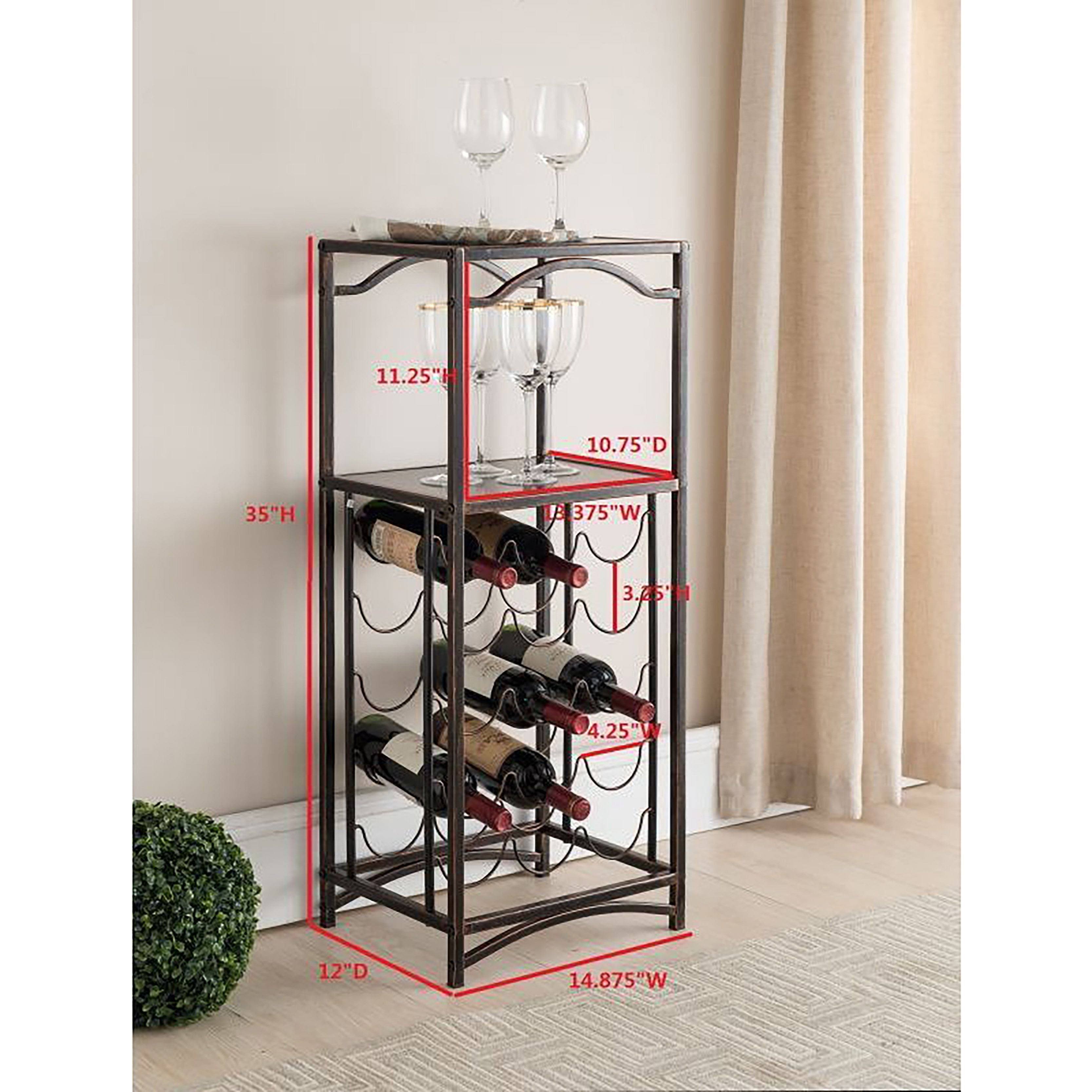 K u0026 B Furniture Brushed Copper Metal Wine Rack