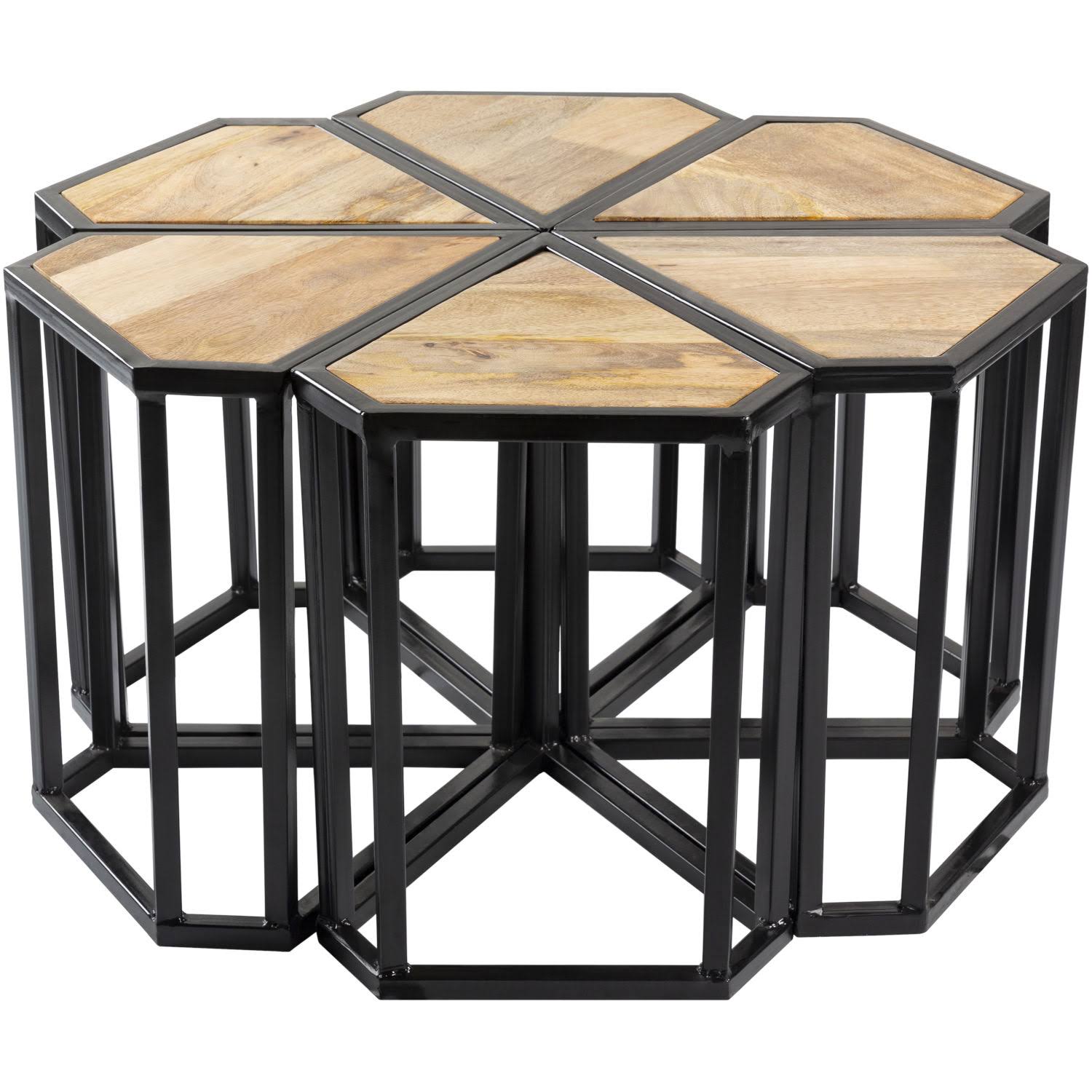 Surya Center Table PTL-001 Petal Black Modern
