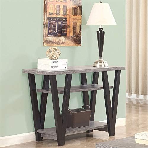 BOWERY HILL V Shaped Console Table in Gray and Black