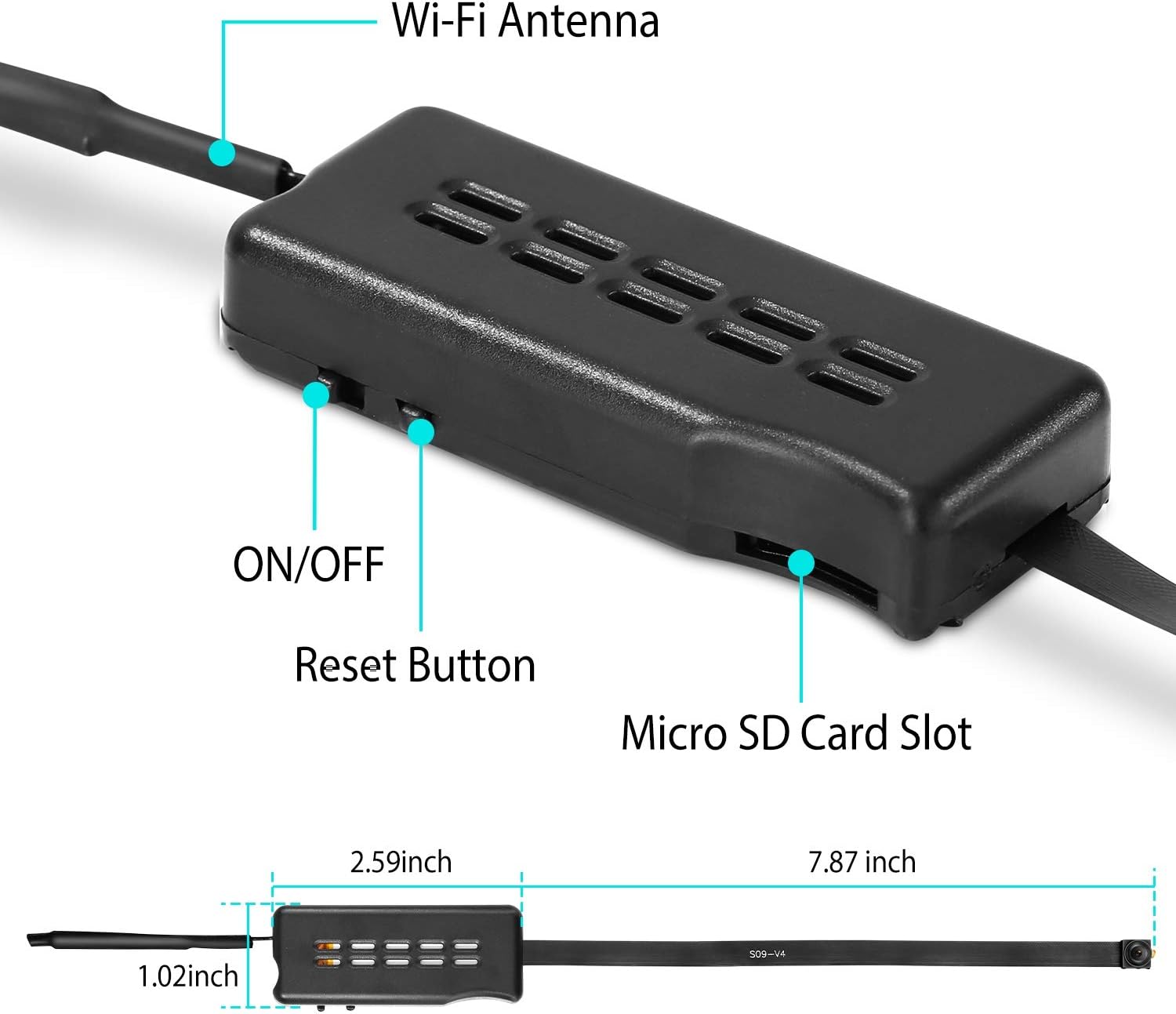 GooSpy Spy Camera Module Wireless Hidden Camera WiFi Mini Cam HD 1080P DIY Tiny Cams Small Nanny Cameras Home Security Live Streaming Through Android/iOS App Motion Detection Alerts Pack of 2