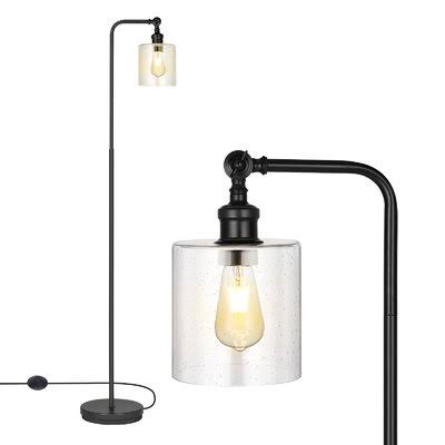 Anjali 63x22 Swing Arm Floor Lamp Three Posts Base Finish: Black