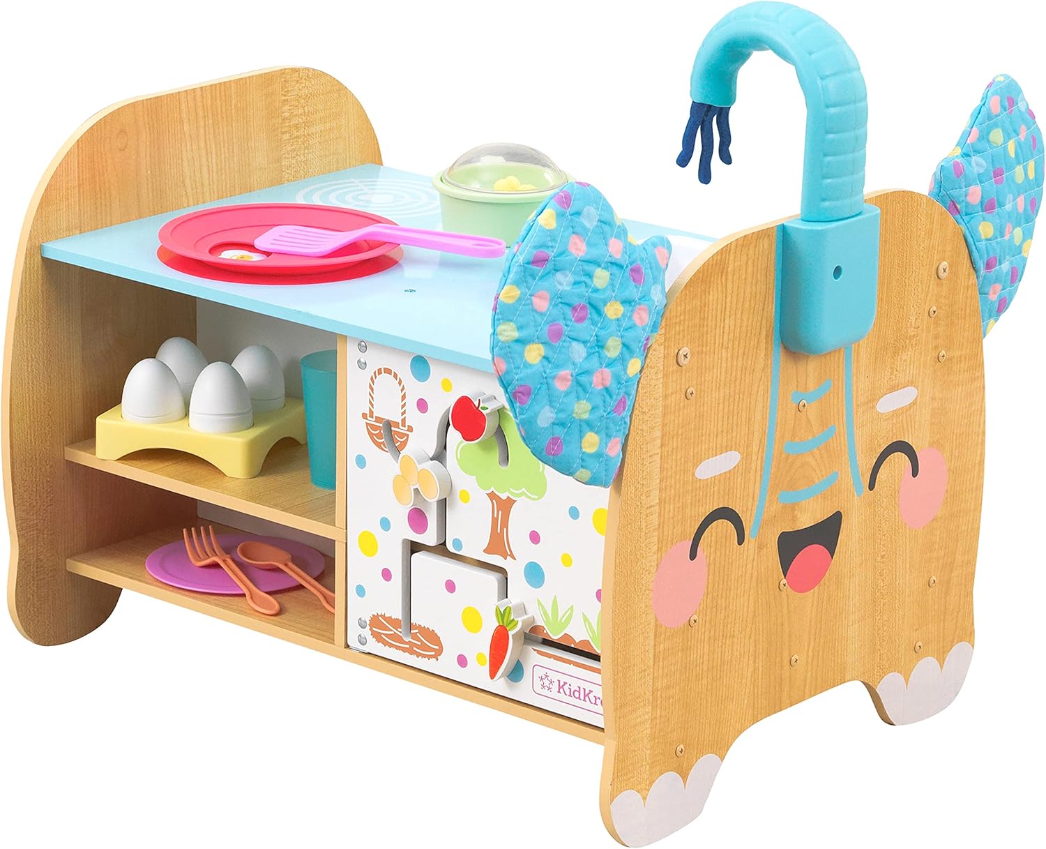 KidKraft Foody Friends: Cooking Fun Elephant Wooden Toddler Activity Center with 23 Accessories Pack of 2