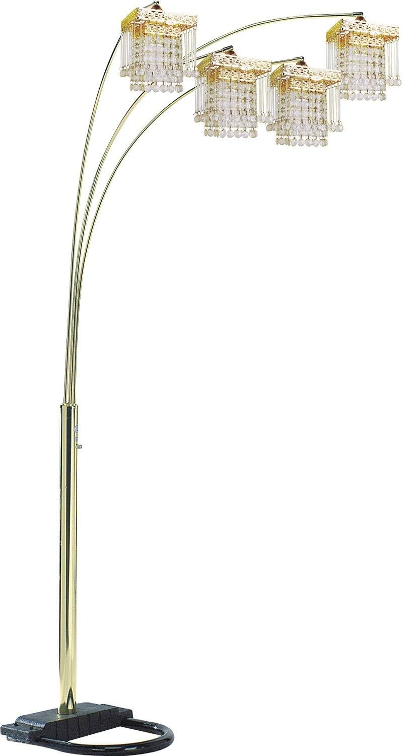 4-Arm Arch Floor Lamp with Dimmer (Black, 6966)