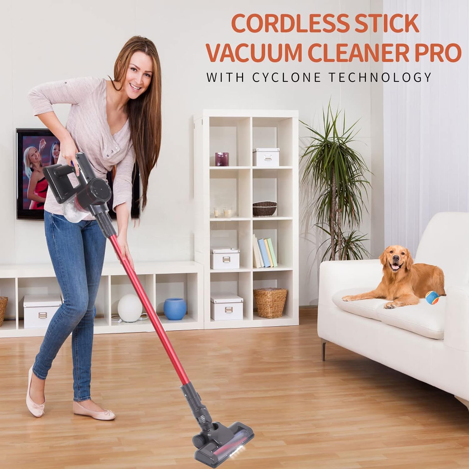 Vacuum Cleaner Household Lightweight Stick Vacuums, 9 in 1 Cordless Rechargeable 15KPa Powerful Suctio Vacuum Cleaners with HEPA Filter for Pet Hair Carpet Hard Floor, Best Gift for Family