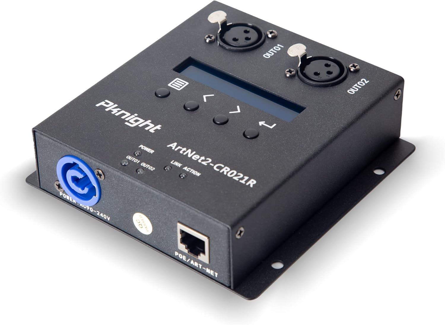 Pknight ArtNet DMX 512 Ethernet Lighting Controller Interface，2 Universe/Truss Mountable/PoE