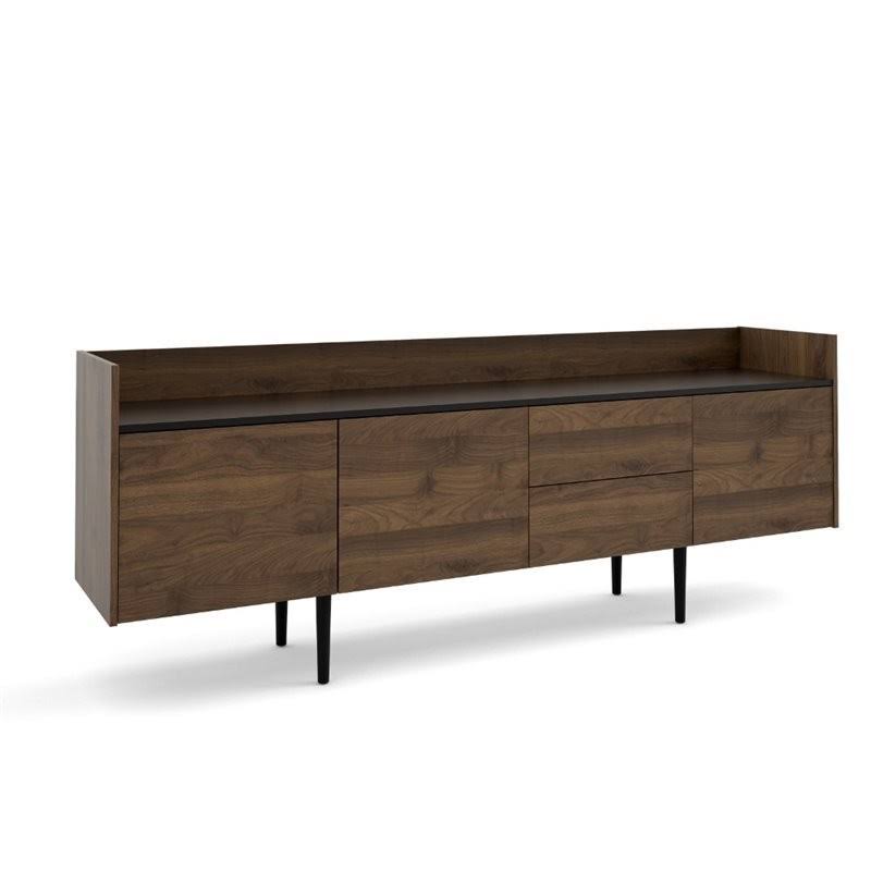 Atlin Designs 2 Drawer and 3 Door Sideboard in Walnut and Black
