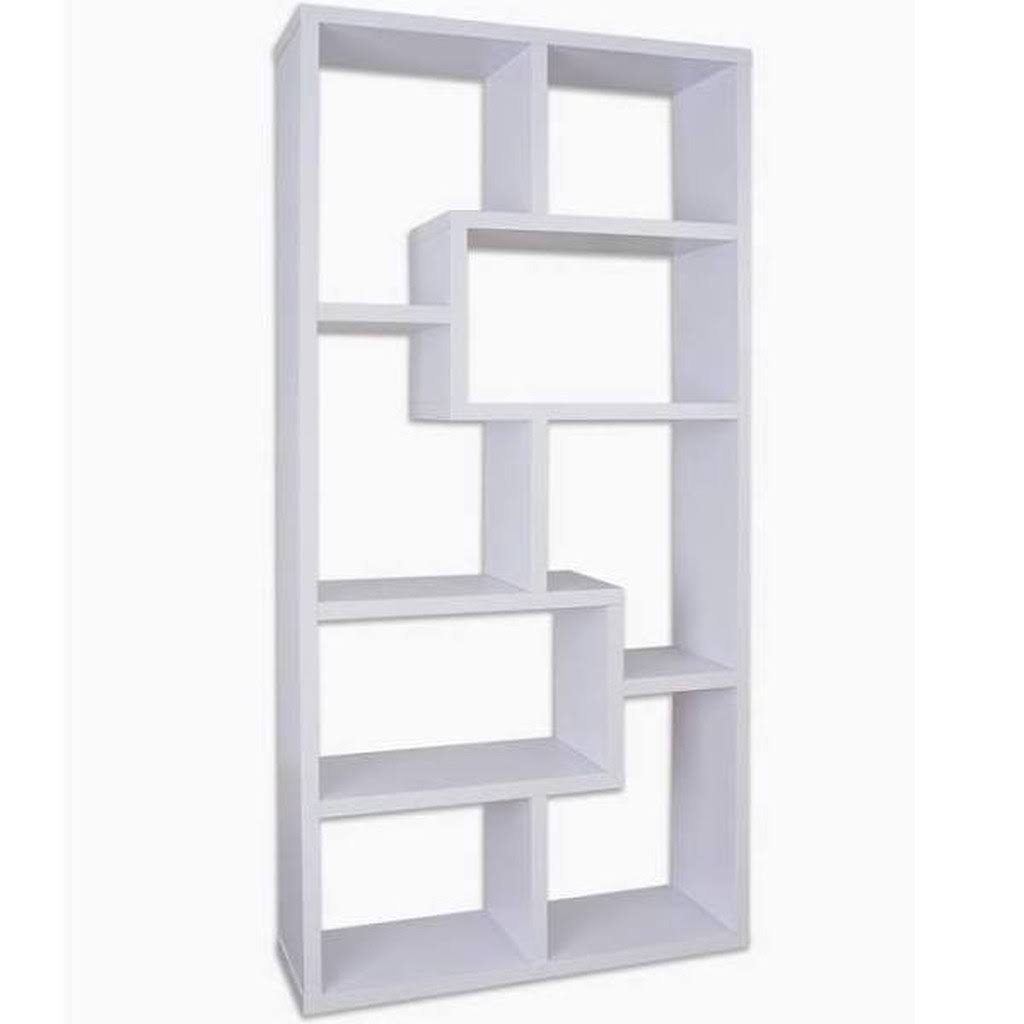 Furniture of America Dore 71 in. White Wood 8-Shelf Standard Bookcase with Open Back
