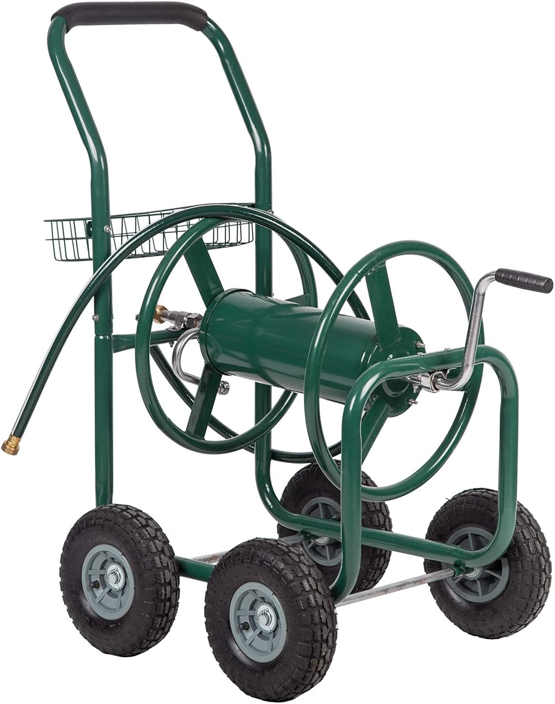 Hose Reel cart Garden Hose Reel cart with Wheels Heavy Duty 300 feet of Water Pipe Suitable for Gardens, lawns, Sidewalks and backyards.Outdoor Water Hose Reel cart Green